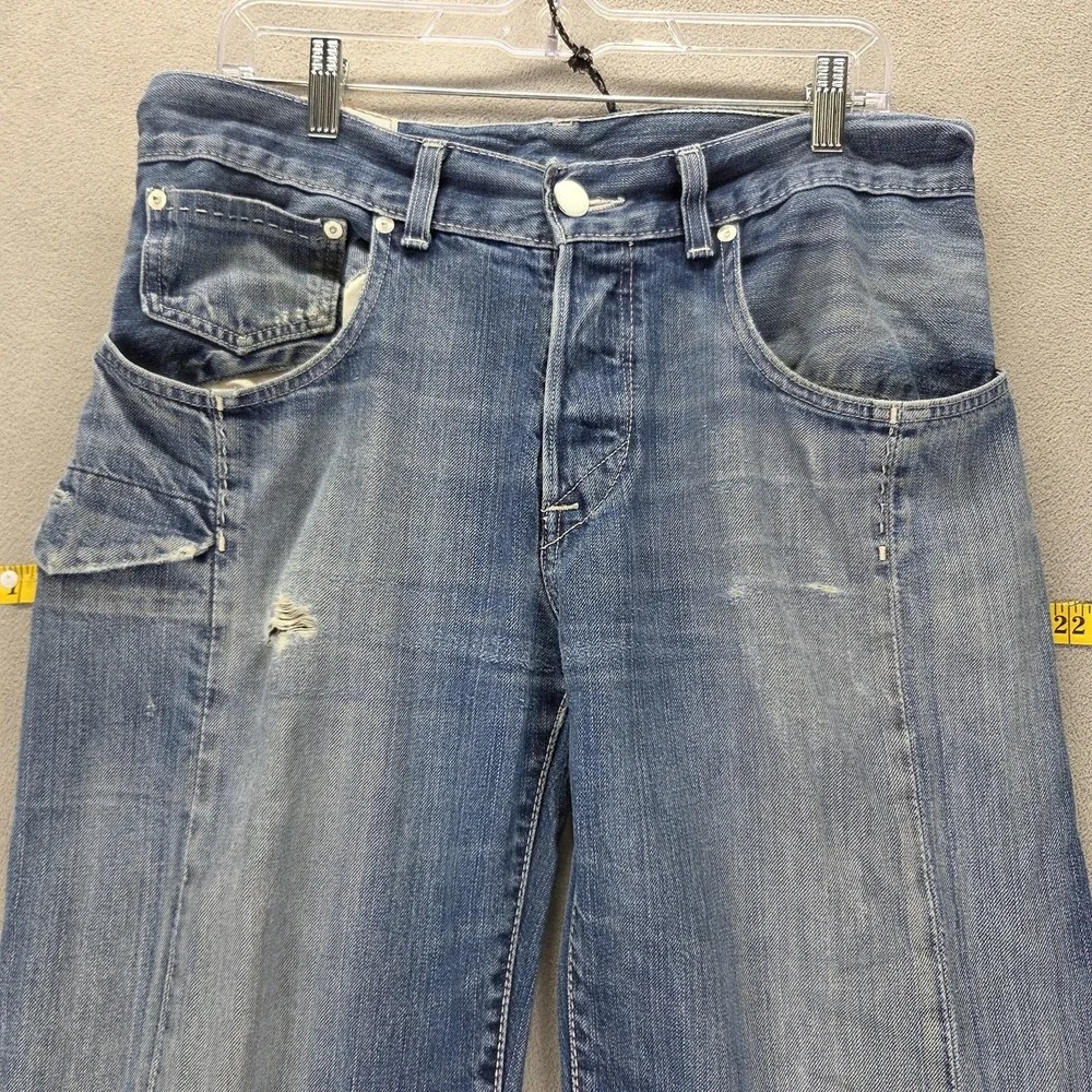 Vintage Levis Engineered Jeans Mens Blue Twisted Red Wire Button Fly Fits 32x28
